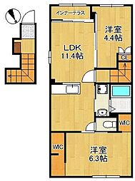YENN 2LDKの間取図画像