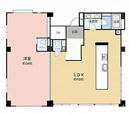 大濠パークハウス 1LDKの間取図画像