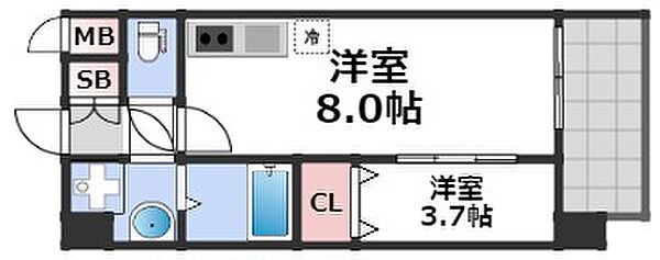 アプリーレ阿波座南 712｜大阪府大阪市西区立売堀6丁目(賃貸マンション1LDK・7階・29.30㎡)の写真 その2