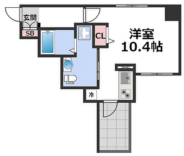 ヴィラタワー谷町 ｜大阪府大阪市中央区徳井町2丁目(賃貸マンション1R・3階・26.89㎡)の写真 その2