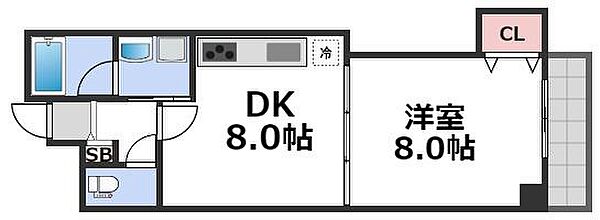 ロジュマン浪速 ｜大阪府大阪市浪速区敷津東1丁目(賃貸マンション1DK・2階・32.43㎡)の写真 その2