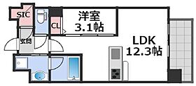 ウェルホームズ法円坂  ｜ 大阪府大阪市中央区法円坂1丁目3-6（賃貸マンション1LDK・7階・45.96㎡） その2