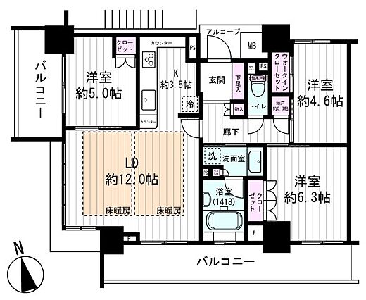 全室収納付きオ...
