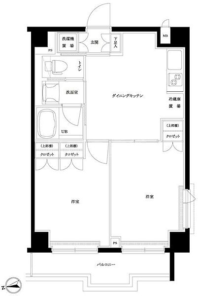 ルーブル羽田萩中 ｜東京都大田区萩中1丁目(賃貸マンション2DK・5階・41.58㎡)の写真 その2