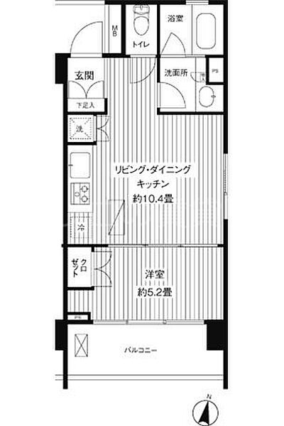 ユニテ・ド・ブラン 306｜東京都大田区石川町2丁目(賃貸マンション1LDK・3階・35.20㎡)の写真 その2