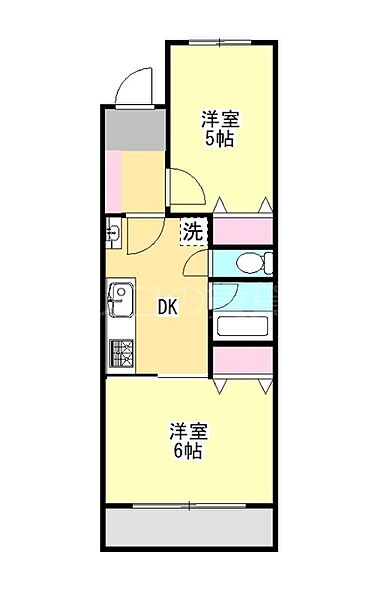 月村マンションNo.3 105｜東京都大田区大森西4丁目(賃貸マンション2DK・1階・34.00㎡)の写真 その2