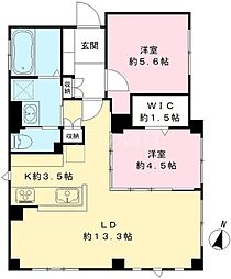 Vieuno　TN 1階2LDKの間取り