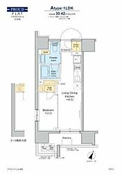 プラウドフラット大井町 5階1LDKの間取り