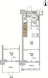 RJRプレシア蒲田 1LDKの間取図画像