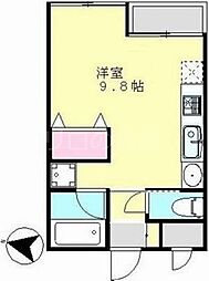 Lumierre Shinkamata 4階ワンルームの間取り