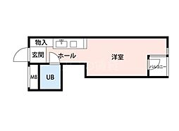 アップルコート川崎2 ワンルームの間取図画像