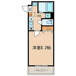 サンライトヒルズ 1Kの間取図画像