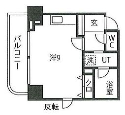 パインコート梅屋敷 ワンルームの間取図画像