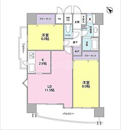 フラットパル山王 2LDKの間取図画像