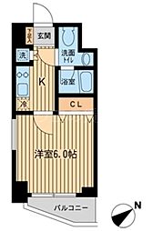 KDXレジデンス雪谷大塚 1Kの間取図画像