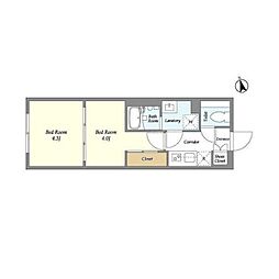 RenaissanceCourt蒲田 2Kの間取図画像