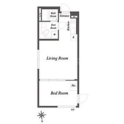 ルクレ大森 1LDKの間取図画像