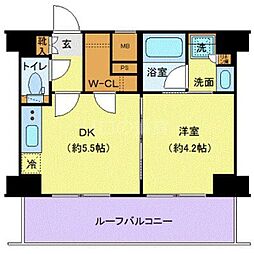 ジェノヴィア本羽田スカイガーデン 1DKの間取図画像