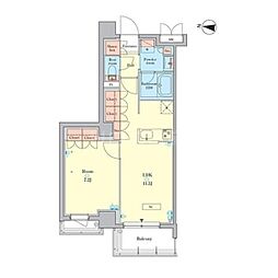 RJRプレシア千鳥 1LDKの間取図画像