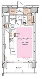 ブランシエスタ糀谷 1LDKの間取図画像