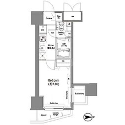 コンフォリア西蒲田 1Kの間取図画像