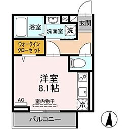 アンジュール多摩川 ワンルームの間取図画像