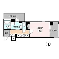 カスタリア大森3 1Kの間取図画像