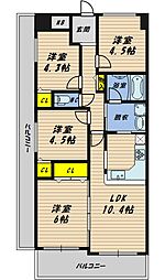 新石切グランドハイツ 4LDKの間取図画像