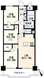 藤和川崎ハイタウン 3LDKの間取図画像