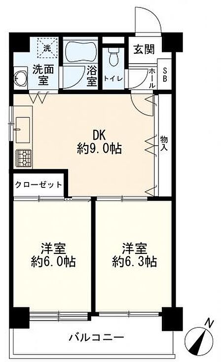 2DK 間取り