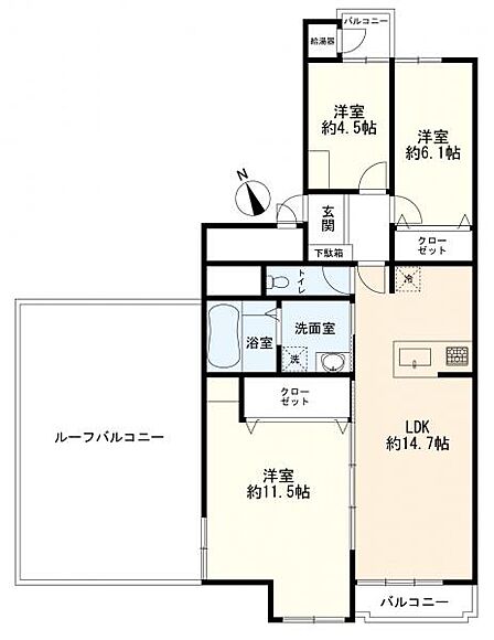 3LDK 間取り
