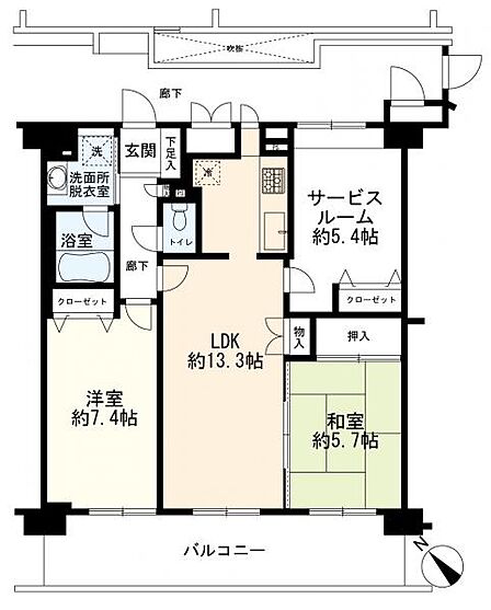 2SLDK 間取り
