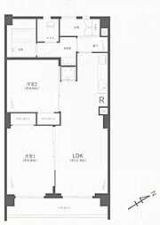 六郷住宅 2LDKの間取図画像