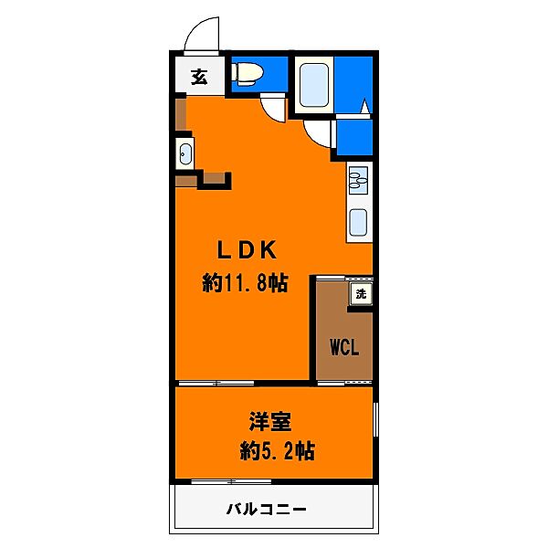 Like作草部2nd 301｜千葉県千葉市稲毛区作草部2丁目(賃貸アパート1LDK・3階・42.79㎡)の写真 その3