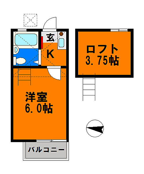 第一コマツコーポ 205｜千葉県千葉市中央区鶴沢町(賃貸アパート1K・2階・17.32㎡)の写真 その3