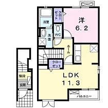 佐賀県唐津市原（賃貸アパート1LDK・2階・46.09㎡） その2