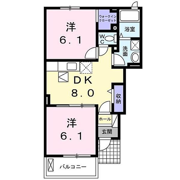 佐賀県唐津市鏡(賃貸アパート2DK・1階・45.77㎡)の写真 その2