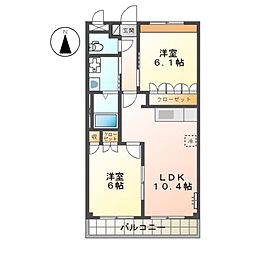 Happy・Full 2LDKの間取図画像