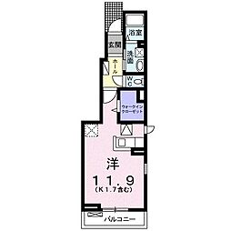 ルミナス椎山 ワンルームの間取図画像