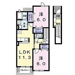 パインブライト2B 2LDKの間取図画像