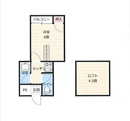 パインビリー唐津 1Kの間取図画像