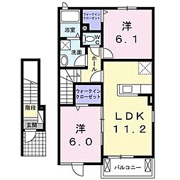 ロイヤルコーポB 2LDKの間取図画像