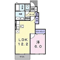 メゾンドパール 1LDKの間取図画像