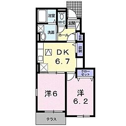 エレガントネオ4 2DKの間取図画像