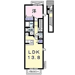 コットンアベニューC 1LDKの間取図画像