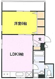 サンコート浅間 1LDKの間取図画像