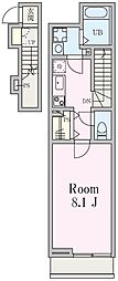 アンベリール 1Kの間取図画像