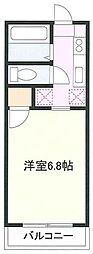 フラッツ横浜 1Kの間取図画像