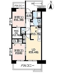 UR都市機構コンフォール東朝霞1号棟 2LDKの間取図画像