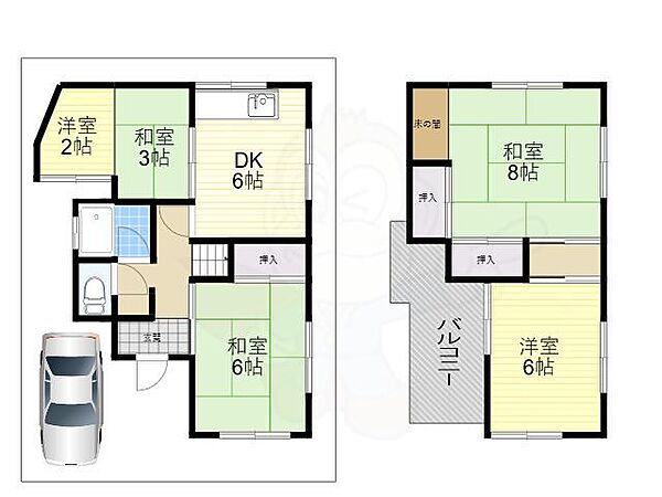 箕面2丁目小西邸貸家 ｜大阪府箕面市箕面２丁目(賃貸一戸建4DK・1階・67.65㎡)の写真 その2